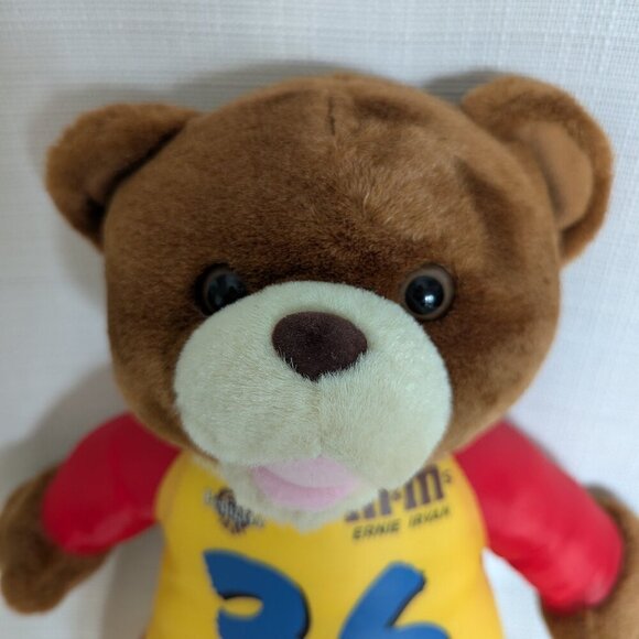 Vintage Nascar Plush Ernie Irvan Teddy Bear 36 m&ms Goodyear Pedigree - Picture 2 of 7